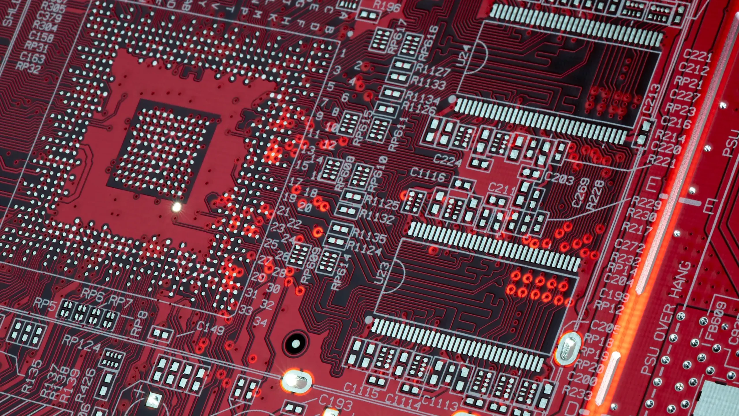 Printed circuit board illustrates electronics manufacturing demand; this is not a TSMC fab, wafer or specific AI accelerator.
