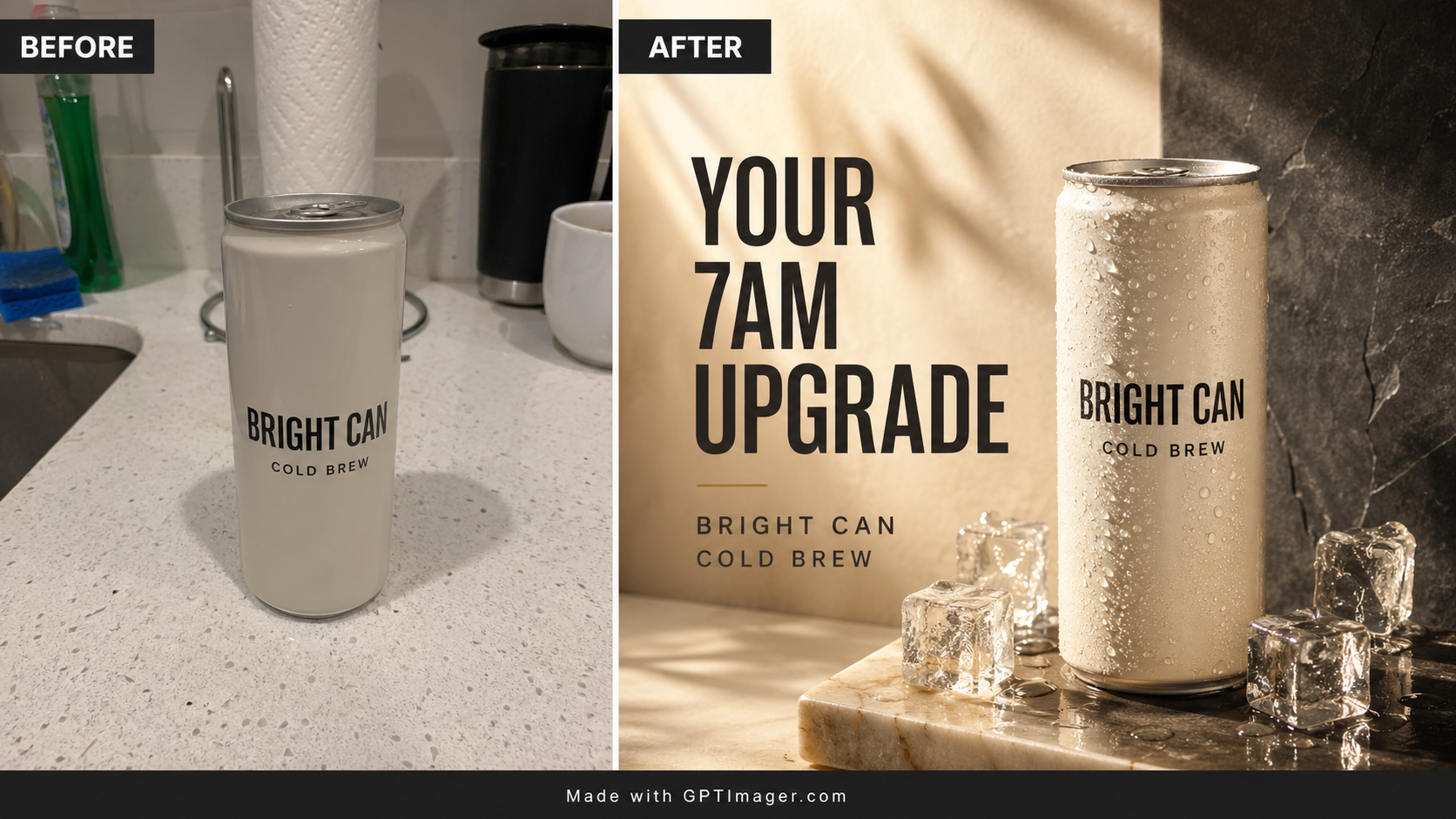 Example generated from “Before/after · Cold Brew Ad Makeover”