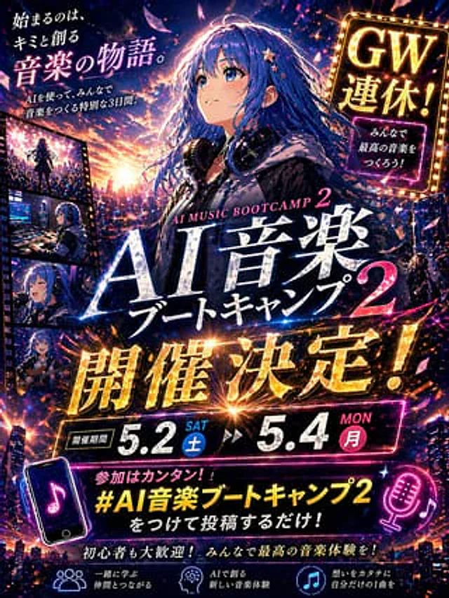 Example generated from “Anime Music Bootcamp Promo Poster”