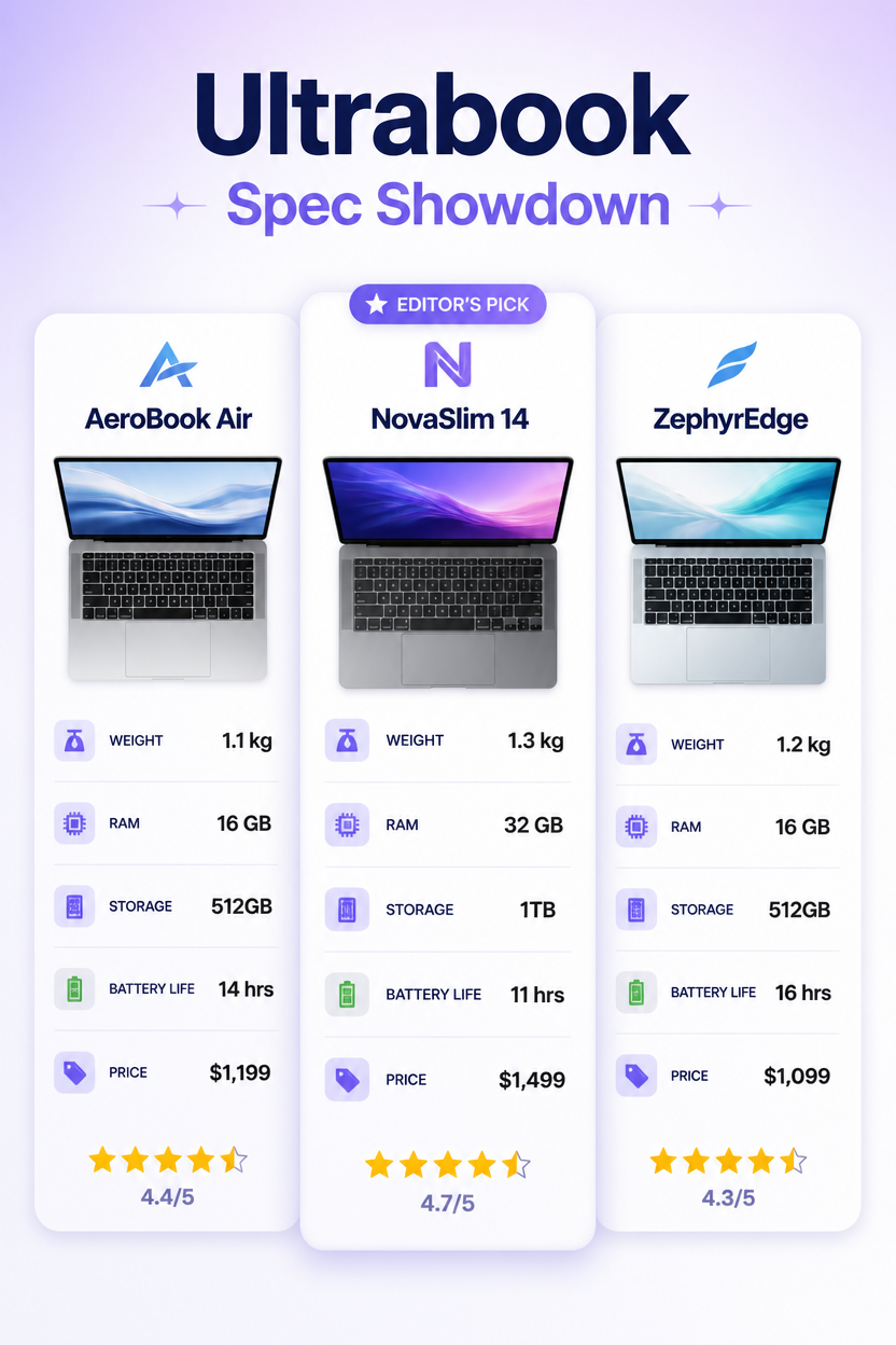 Example generated from “Design illustration · Ultrabook Spec Showdown — API Models · CC BY 4.0”