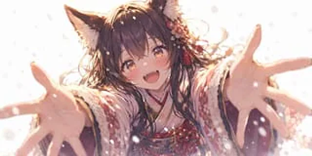 Example generated from “Anime Fox Girl Reaching for a Hug”
