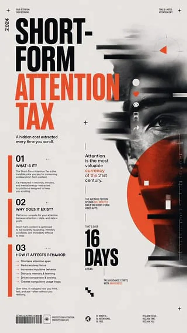 Example generated from “Short-Form Attention Tax Poster”