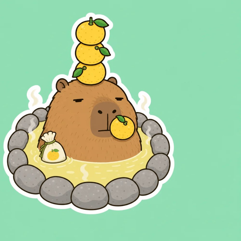 Example generated from “Capybara Yuzu Hot Spring Sticker”