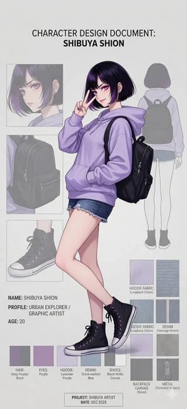 Example generated from “Anime Character Design Document”