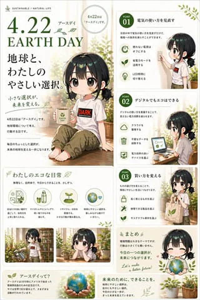 Example generated from “Japanese Earth Day Anime Poster”