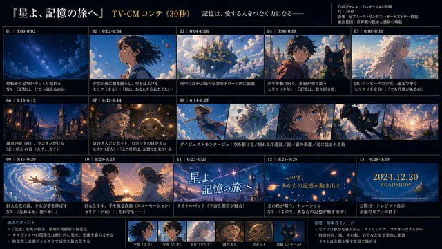 Example generated from “Anime TV CM Storyboard Sheet”