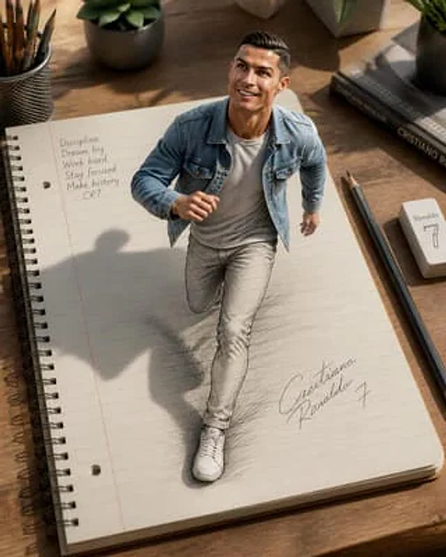 Example generated from “3D Notebook Illusion Sketch”