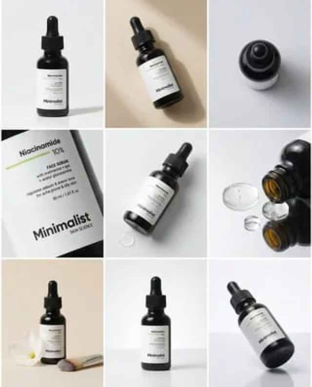 Example generated from “Minimalist Serum Product Collage”