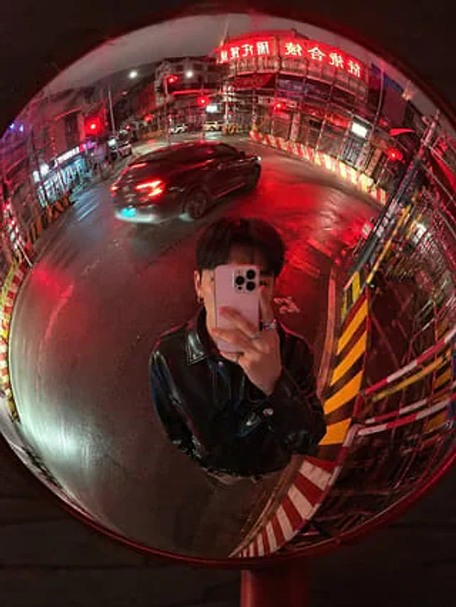 Example generated from “Convex Mirror Night Street Selfie”