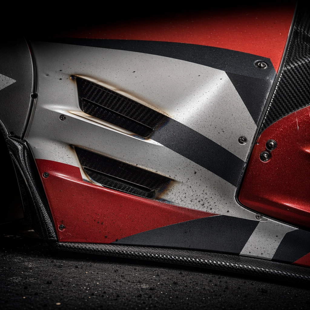 Motorsport Carbon and Livery Detail — ChaosRealmsAI · MIT