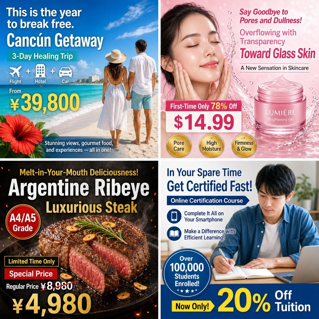 Fictional Four-Panel Advertisement Layout — ClawLabs AI · MIT