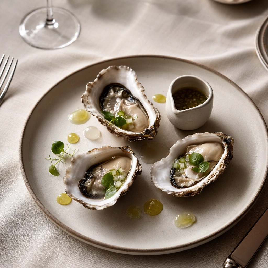 Oyster First-Course Overhead Editorial — ChaosRealmsAI · MIT