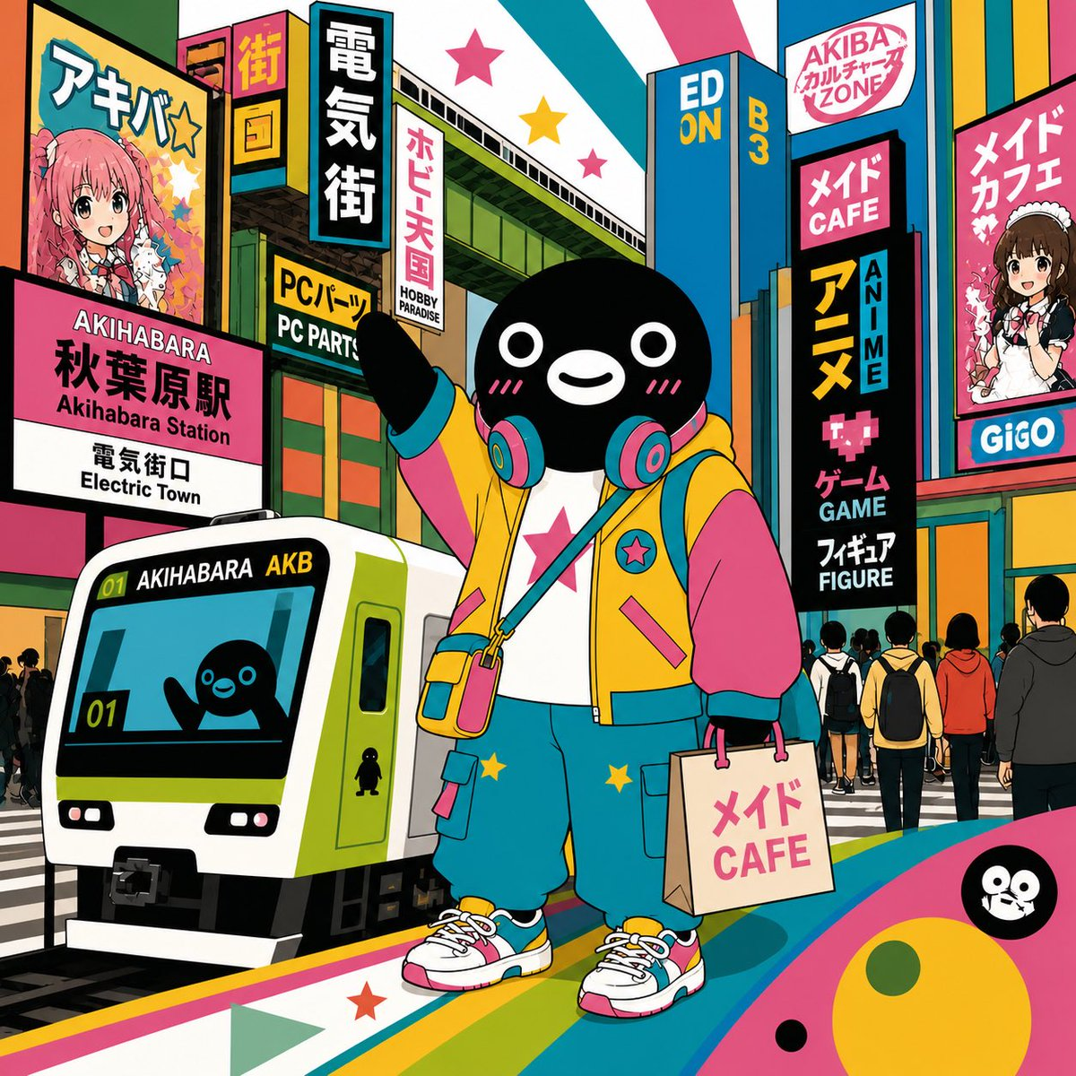 Example generated from “Suica Penguin in Akihabara”