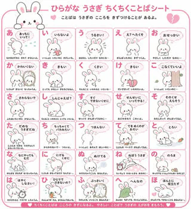 Example generated from “Animal Hiragana Study Sheet”