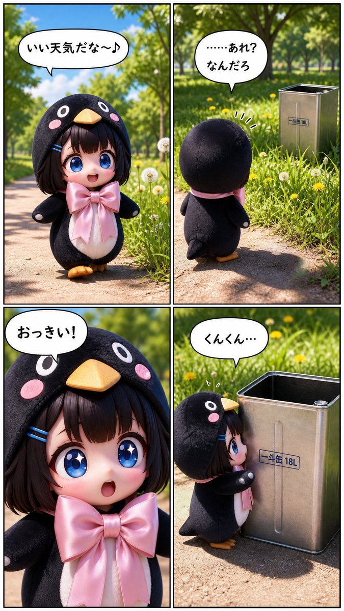 Cute Penguin Girl Comic Strip