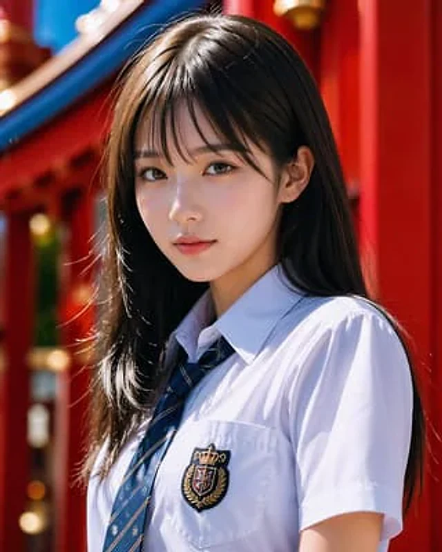Example generated from “Photoreal Schoolgirl Shrine Portrait”