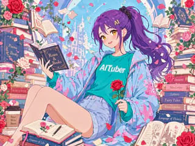Example generated from “Anime Roses and Books End Card”