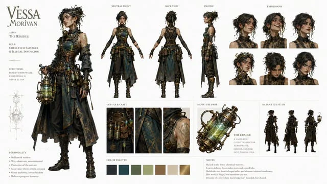 Example generated from “Character Identity Board Template”