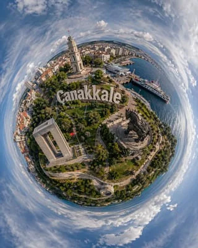 Example generated from “Tiny Planet Aerial of Canakkale”