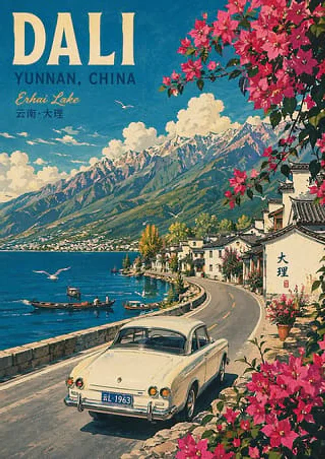 Example generated from “Vintage Travel Poster Illustration”