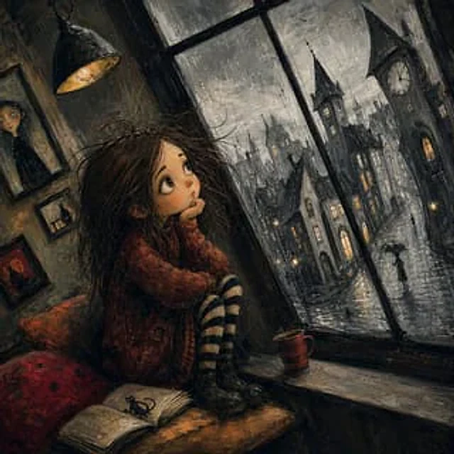 Example generated from “Gothic Girl at Rainy Window”