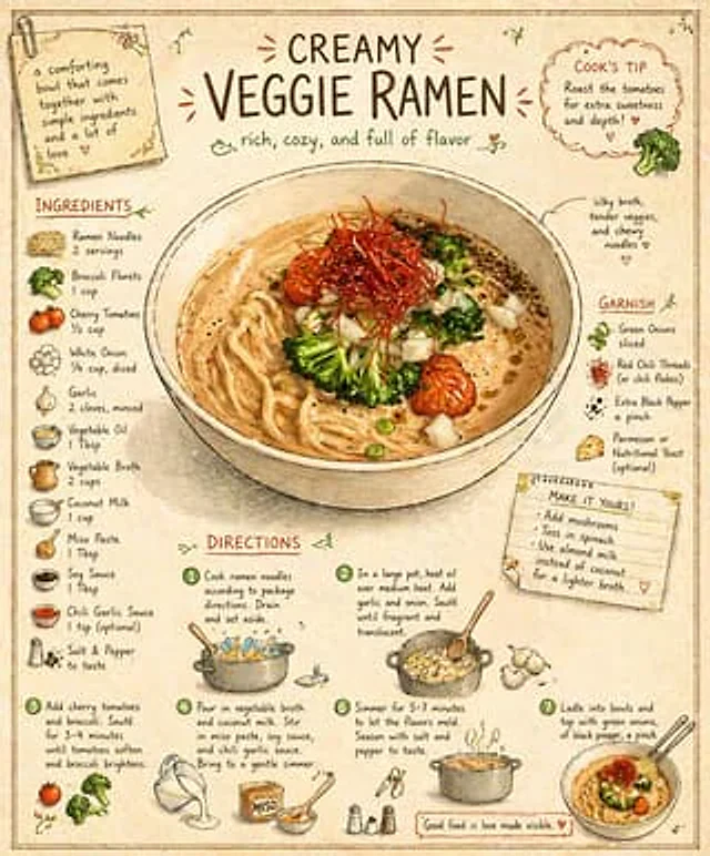 Example generated from “Vintage Cookbook Illustration”