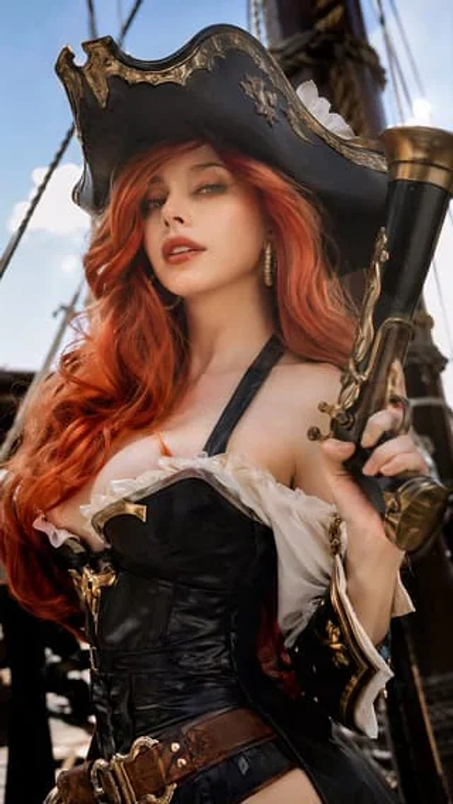 Example generated from “Realistic Pirate Cosplay Portrait”