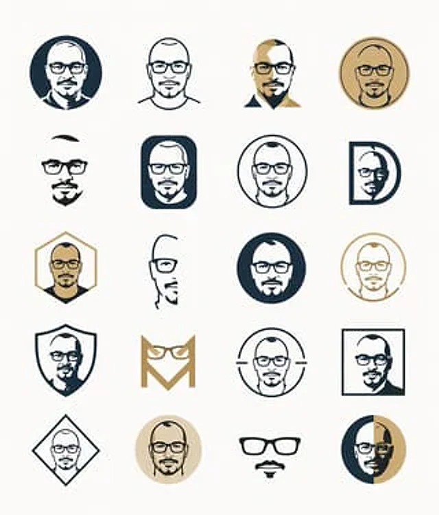 Example generated from “Minimal Male Avatar Logo Grid”