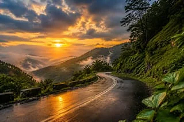 Example generated from “Breathtaking Mountain Road Sunset”