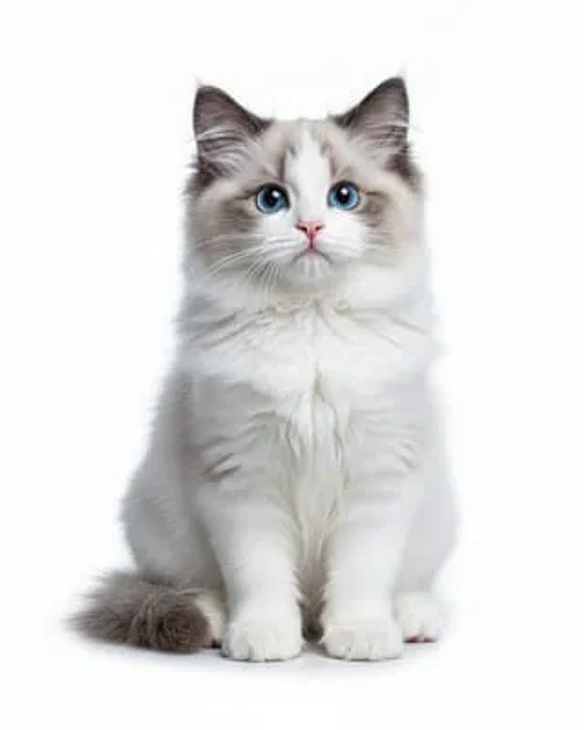 Example generated from “Studio Portrait of a Blue-Eyed Ragdoll Kitten”