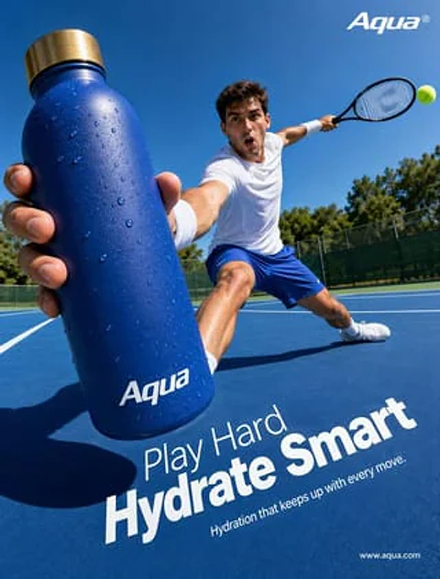 Example generated from “Tennis Hydration Ad Poster”