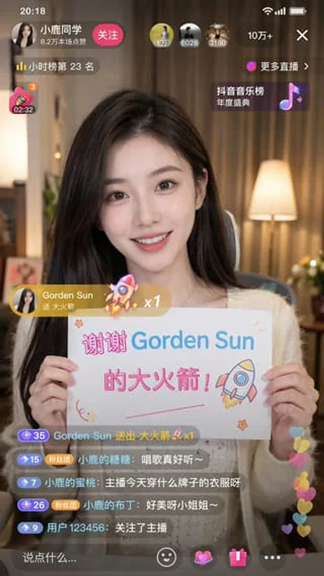 Example generated from “Douyin Live Stream Screenshot”