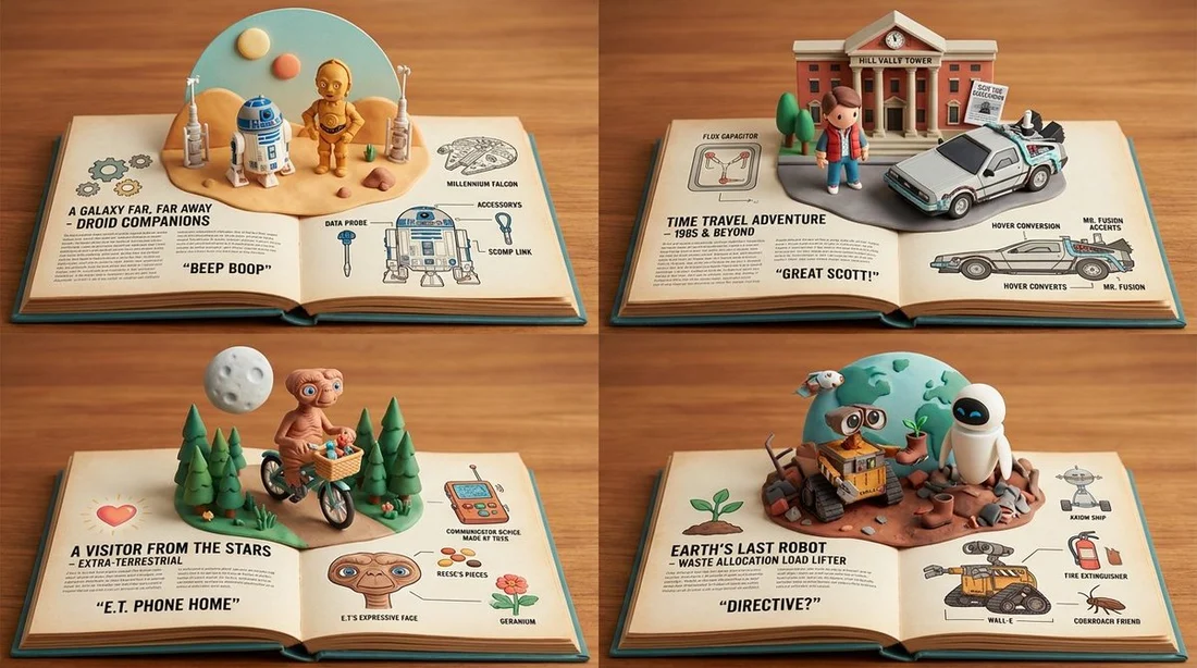 Open-Book Sci-Fi Story Diorama