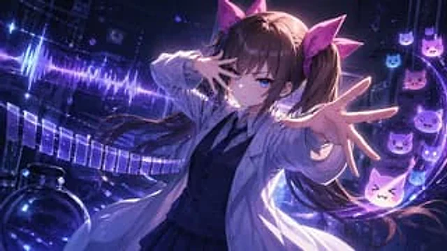 Example generated from “Chuunibyou Anime Girl in Neon Lab”