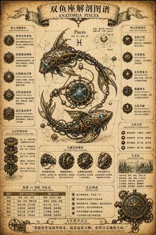 Example generated from “Steampunk Zodiac Anatomy Poster”