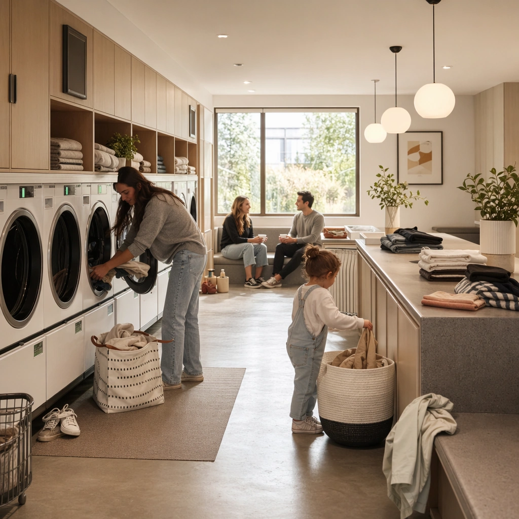 Example generated from “Shared Laundry Community Lounge Concept — ChaosRealmsAI · MIT”