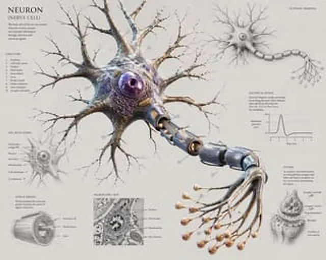 Example generated from “Scientific Neuron Anatomy Poster”