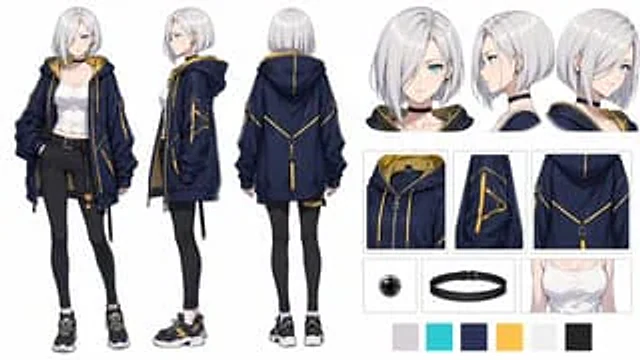Example generated from “Anime Streetwear Character Sheet”