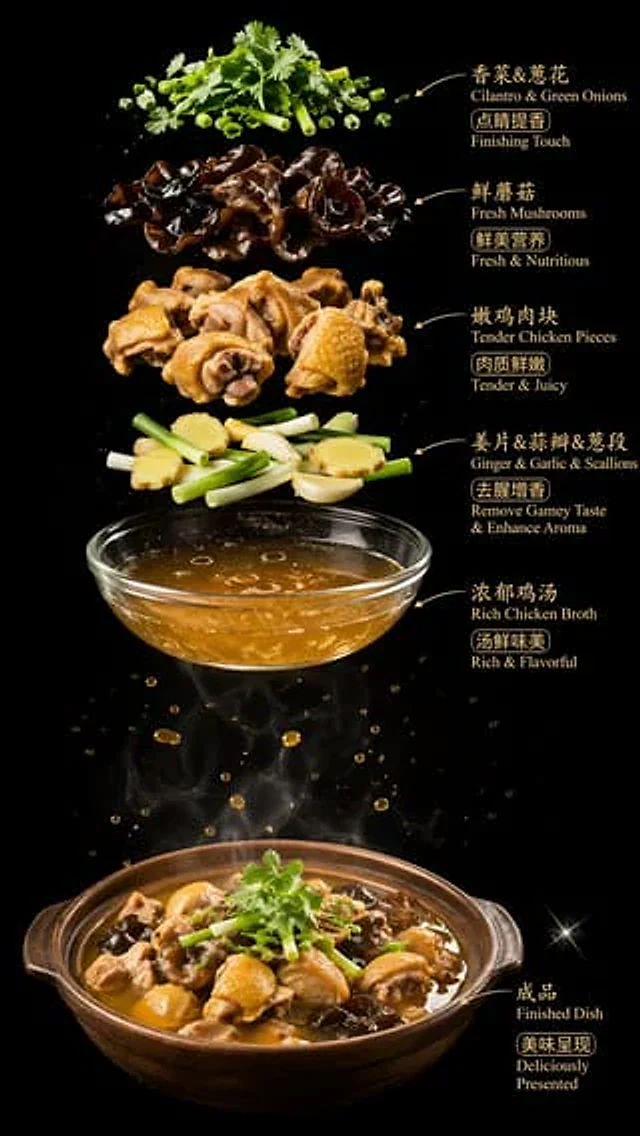 Example generated from “Luxury Chicken Soup Ingredient Poster”