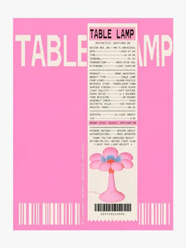 Example generated from “Thermal Receipt Table Lamp Poster”