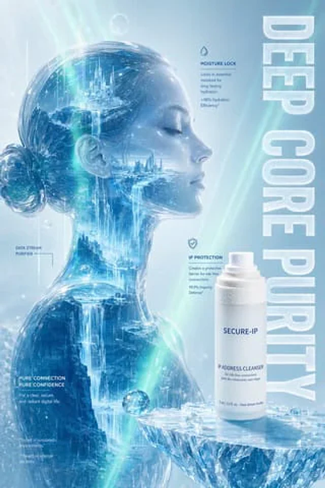 Example generated from “Futuristic Ice Skincare Poster”