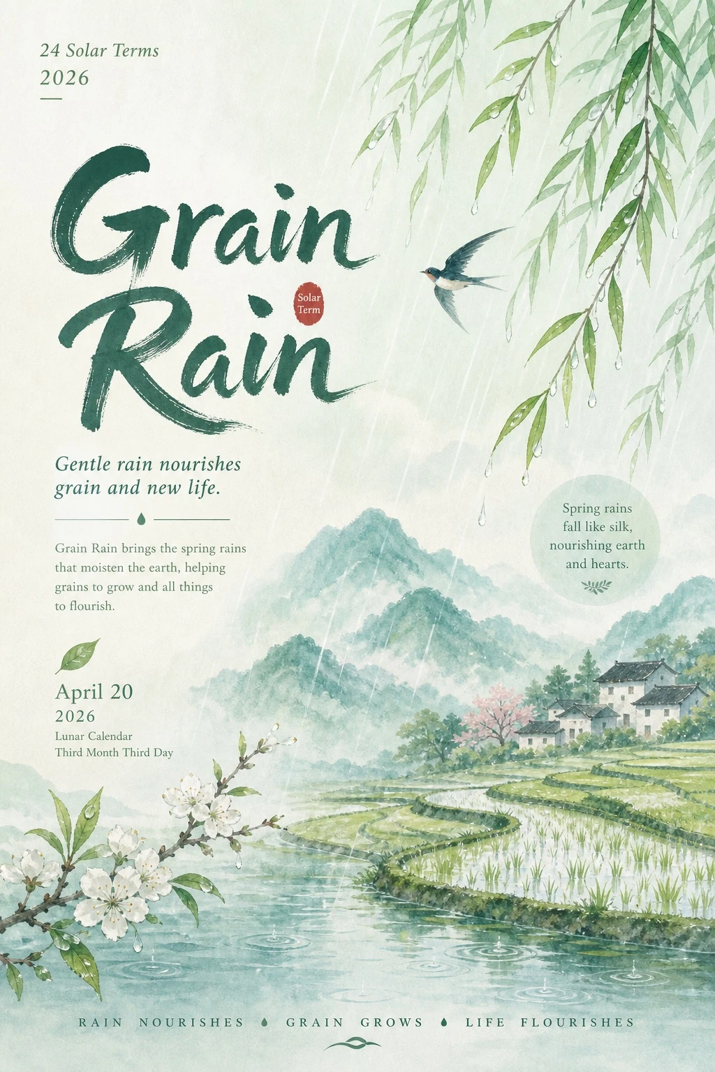 Grain Rain Seasonal Campaign Poster — ClawLabs AI · MIT