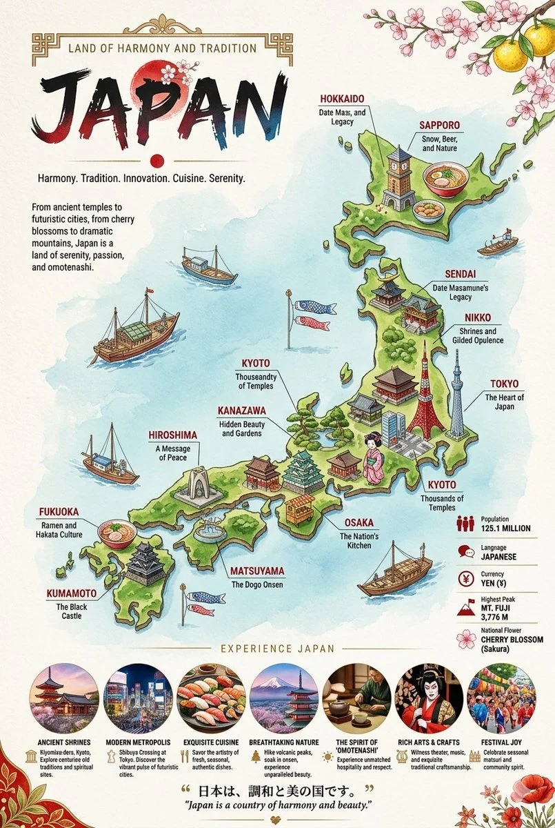 Illustrated Travel Maps with Cultural Callouts