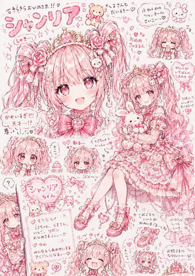 Example generated from “Pink Princess Idol Character Collage”