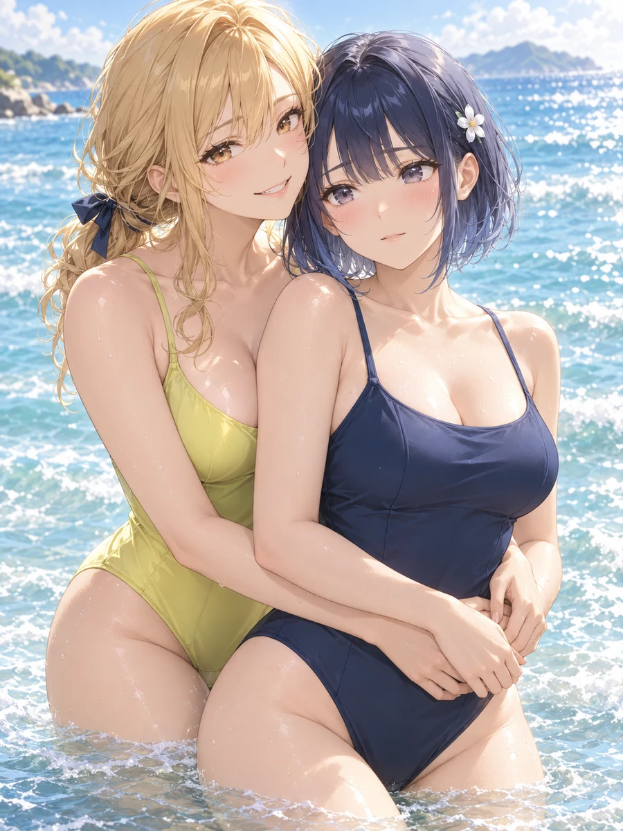 Example generated from “Summer Beach Anime Duo”