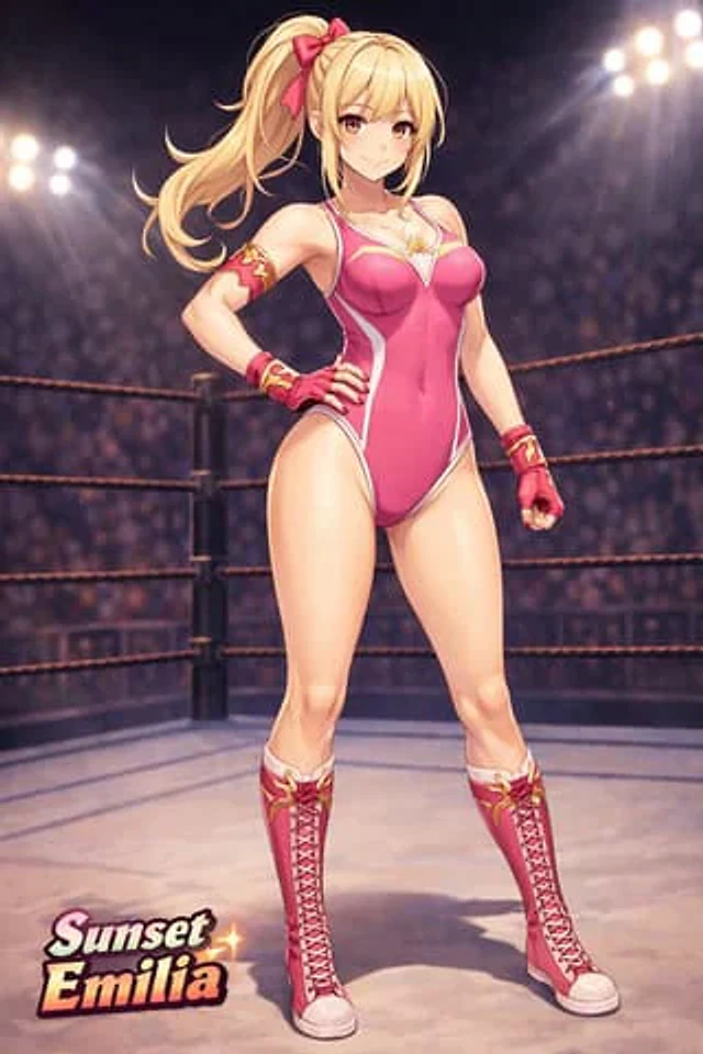 Example generated from “Anime Female Wrestler in Arena”