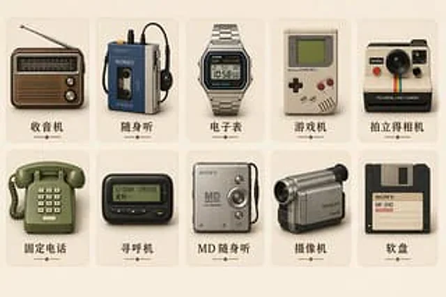 Example generated from “Vintage Skeuomorphic Icon Set”