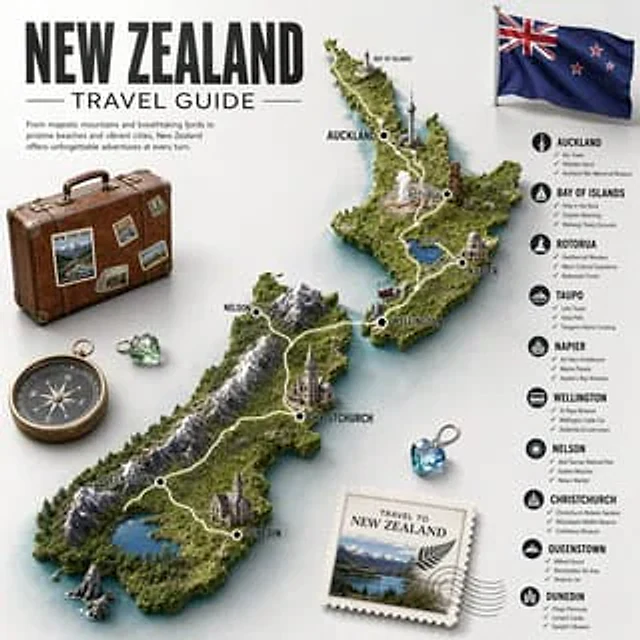 Example generated from “New Zealand Travel Guide Poster”