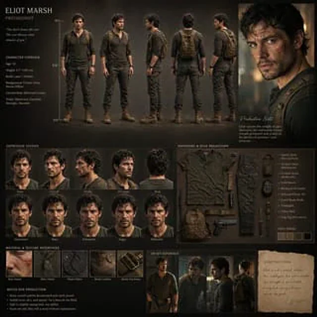 Example generated from “Realistic Character Design Board”