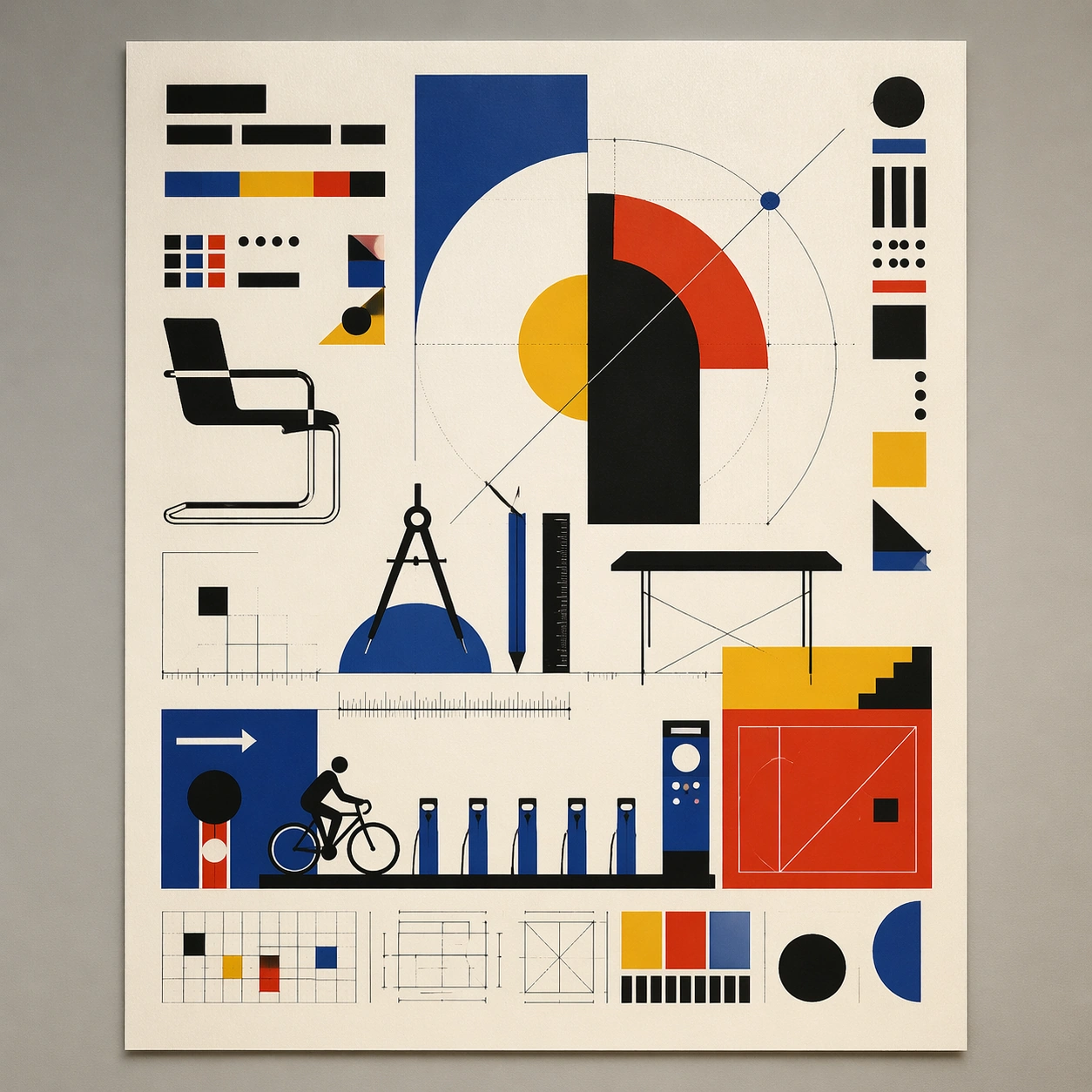 Bauhaus Bike-Share and Wayfinding Poster Study — ChaosRealmsAI · MIT